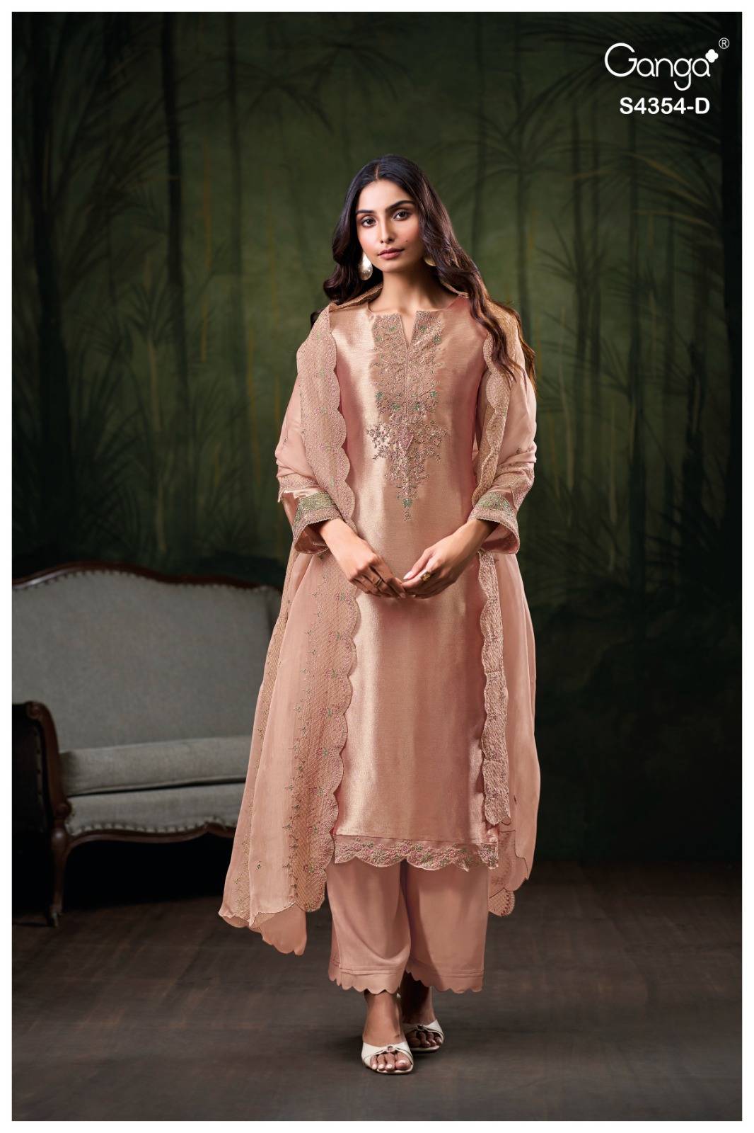 SAREEN 4354 Series By Ganga Fashion Stylish Beautiful Colourful BEMBERG SILK Dresses At Wholesale Price